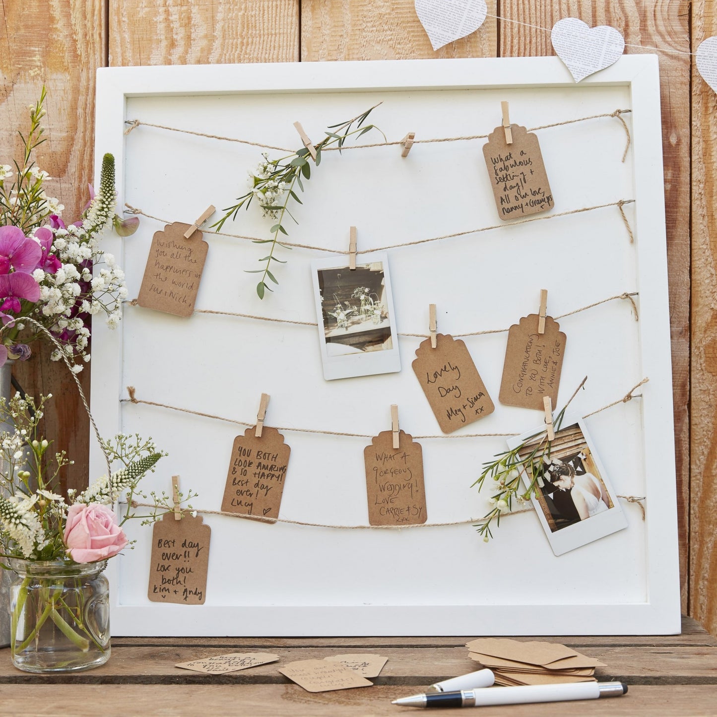 Wooden Frame &amp; String Guest Book / Table Planner