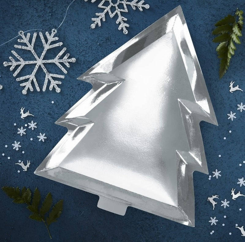 Silver Christmas - Silver Christmas Tree Plate