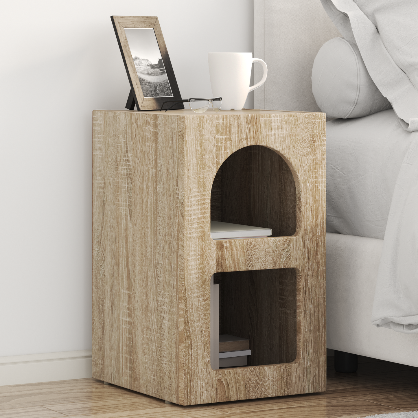 Bedside Table ELST 2 pcs Sonoma Oak 29.5 x 33.5 x 50 cm