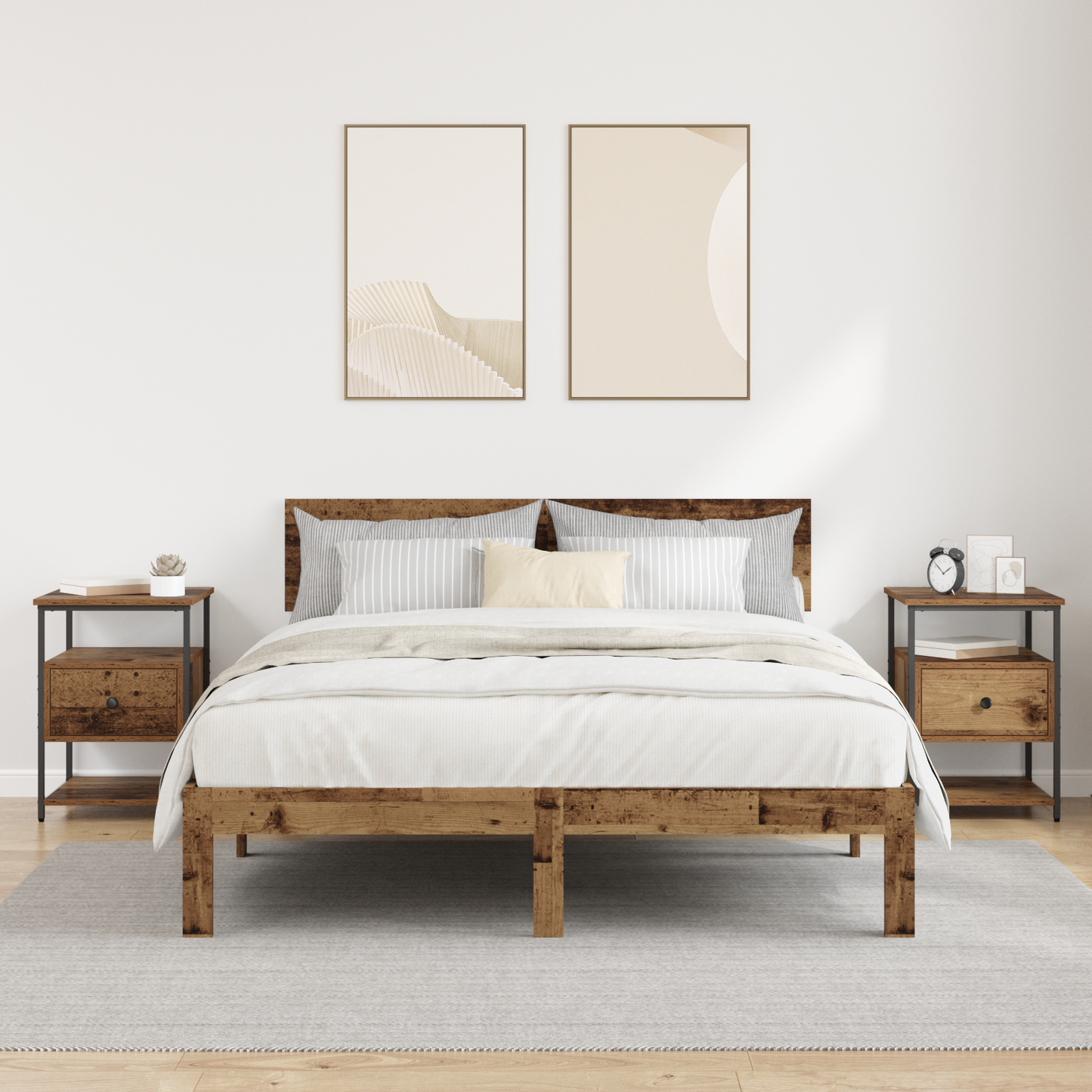 Bedside Cabinet 2 pcs Old Wood 40 x 42 x 56 cm Engineered Wood