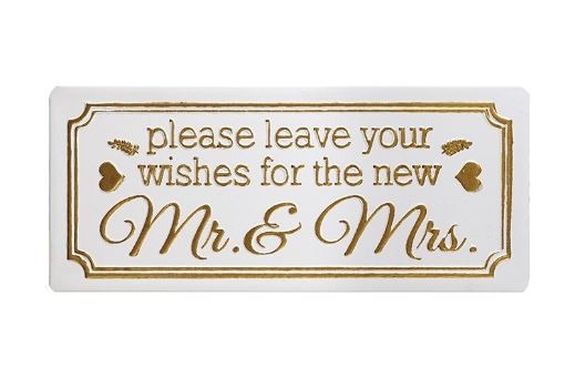 Wishes For Mr &amp; Mrs Metal Sign
