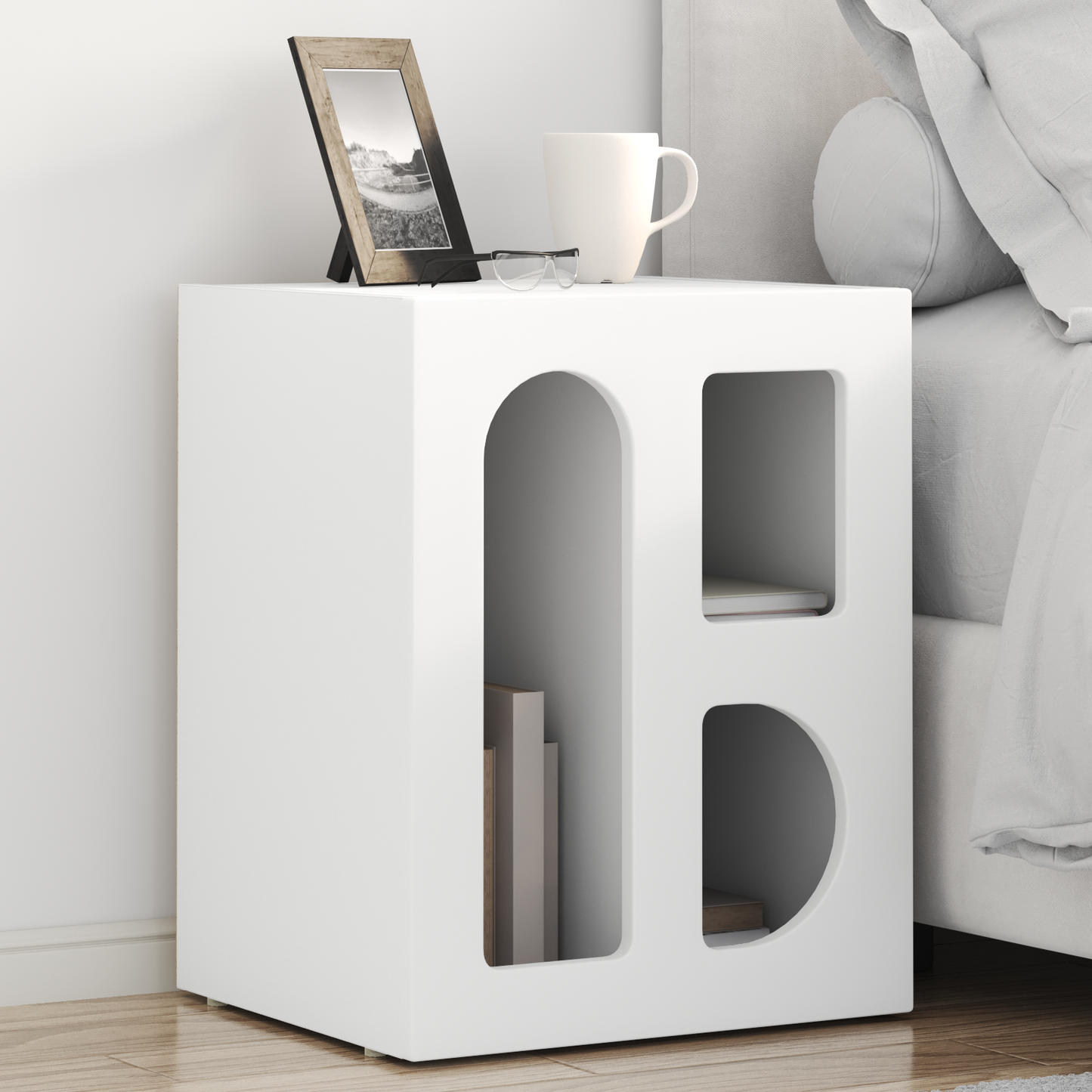Bedside Table ELST 2 pcs White 40 x 35 x 50 cm Engineered Wood