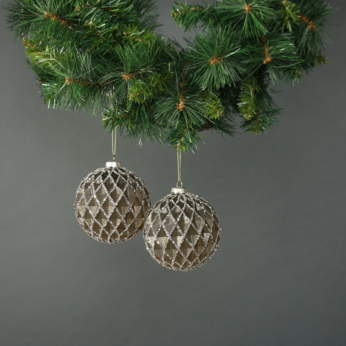 Asteria 10cm Glass Diamond Bauble (Set of 4)