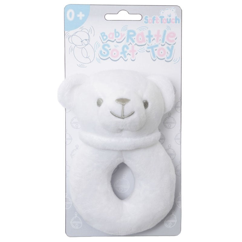 Soft Touch - White Bear Rattle Toy