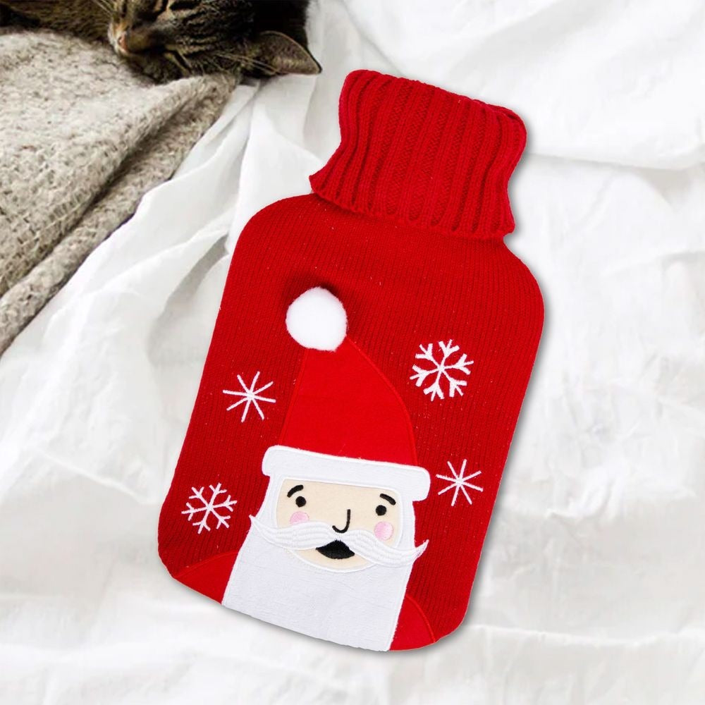 Santa Claus - Hot Water Bottle &amp; Knitted Cover