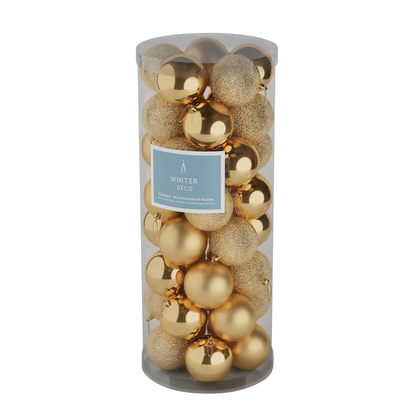 48 Gold Baubles (8cm)