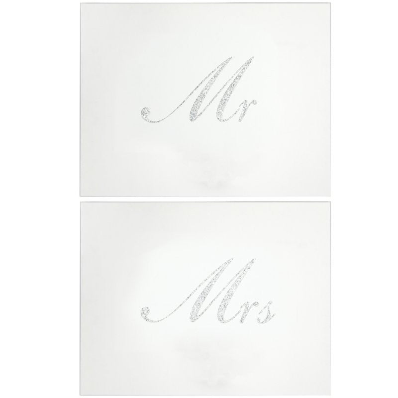 Silver Mr &amp; Mrs Placemats