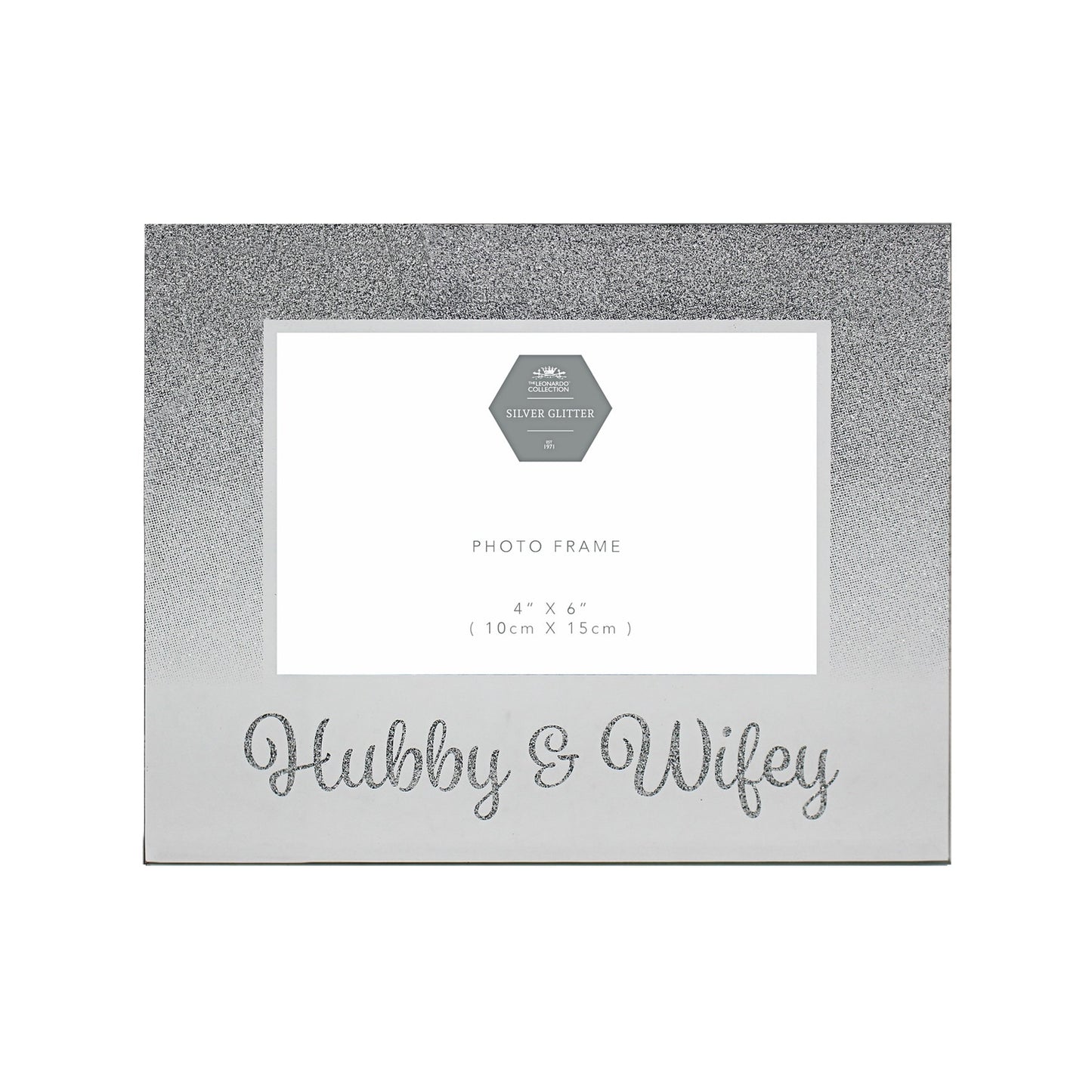Silver Hubby &amp; Wifey Frame (4x6)