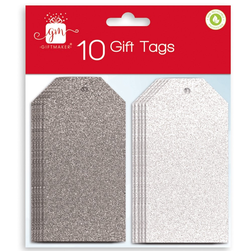 Light &amp; Dark Silver Gift Tags (Pack of 10)
