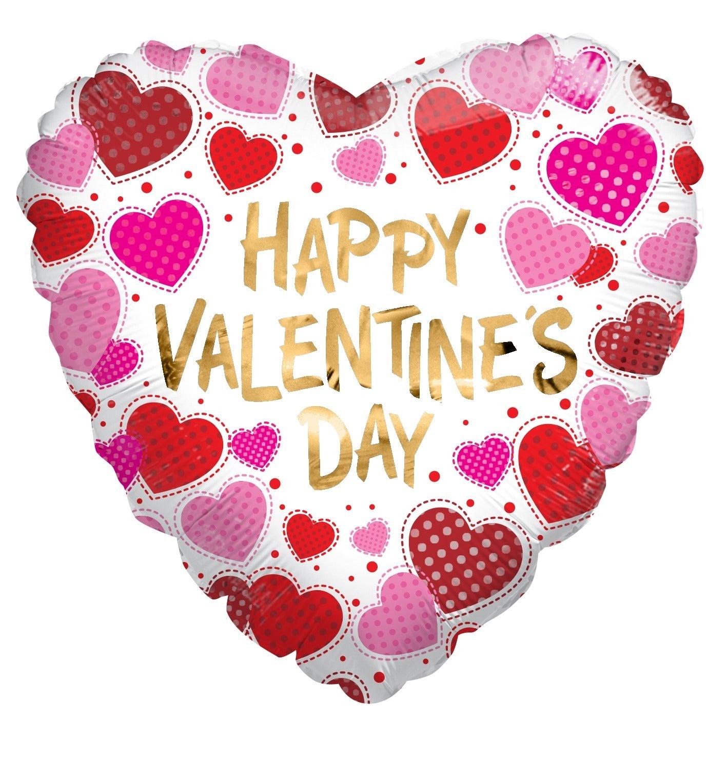 ECO Balloon- Happy Valentines Day Dots &amp; Hearts (18 Inch)