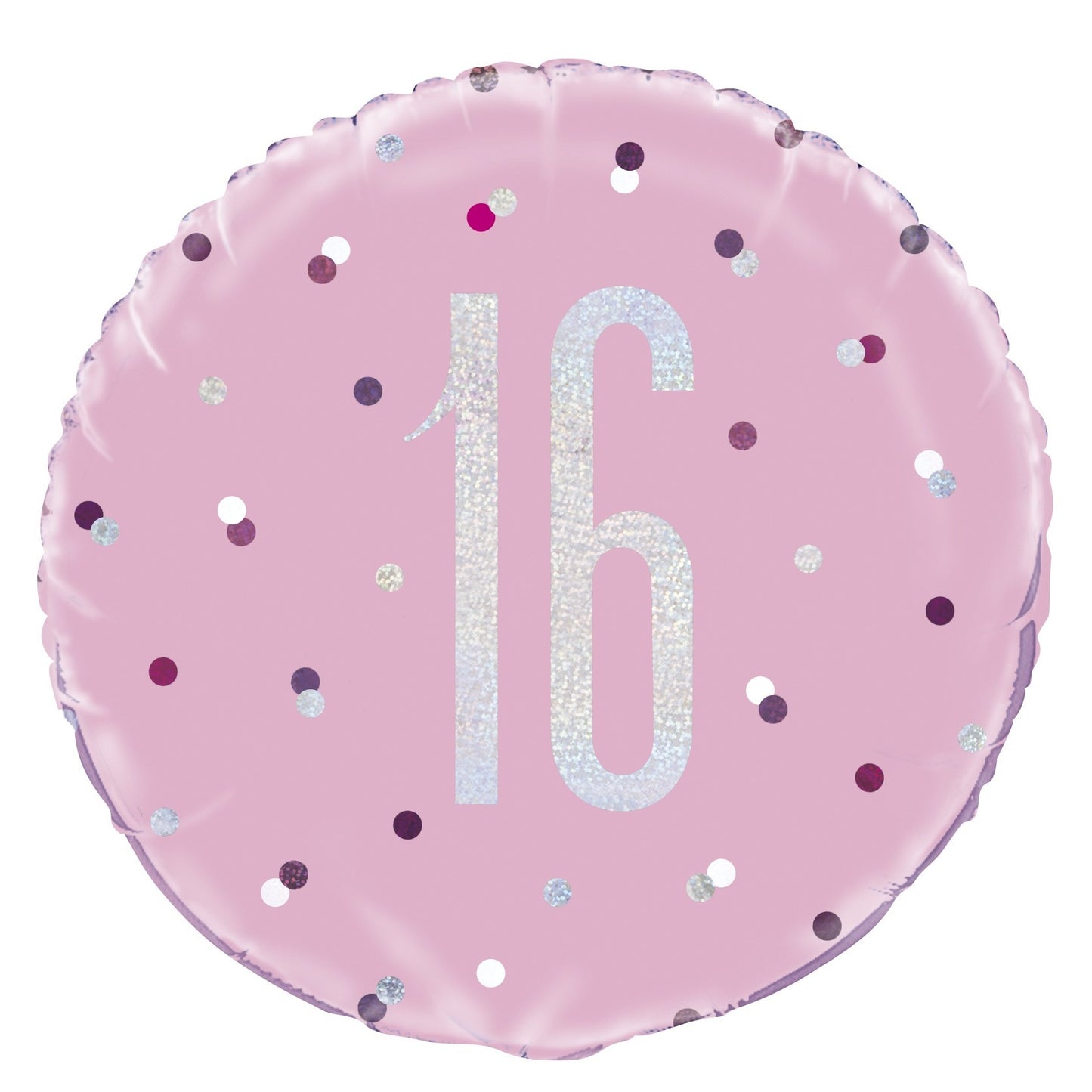 Pink and Silver Prismatic 16th Birthday Foil Balloon (18 Inch)
