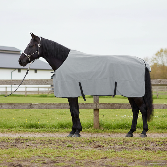 Horse Blanket Light Grey and Pink 155 cm Polyester Fleece