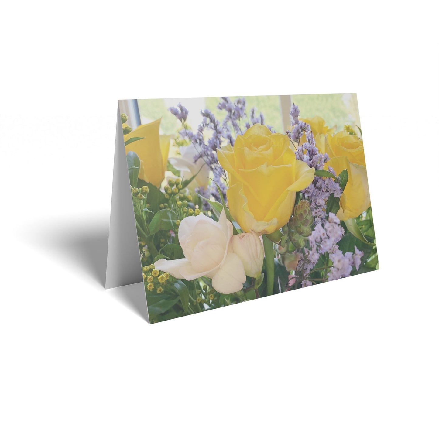 Yellow Rose Folded Card with Care Info (pack of 25)