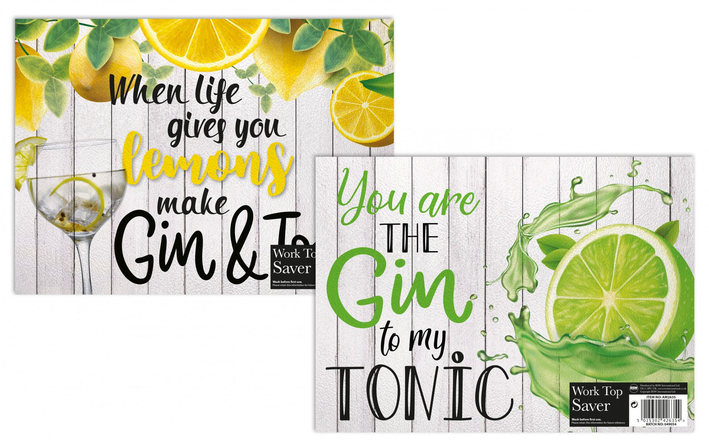 Gin Themed Glass Worktop Saver