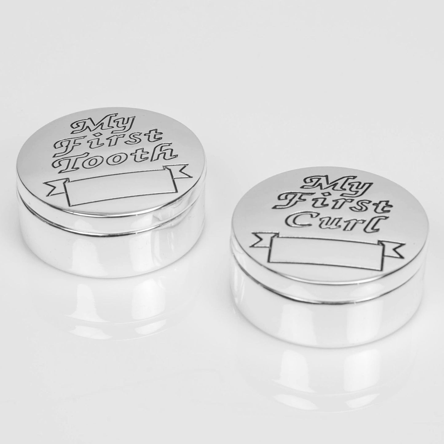 Silverplated First Tooth &amp; First Curl Boxes by Juliana