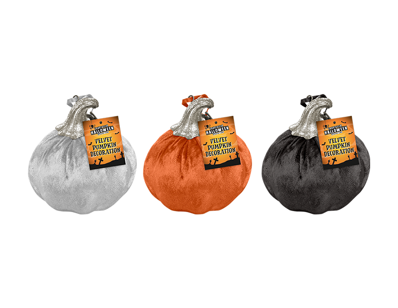 Velvet Pumpkin Decoration 8.5cm