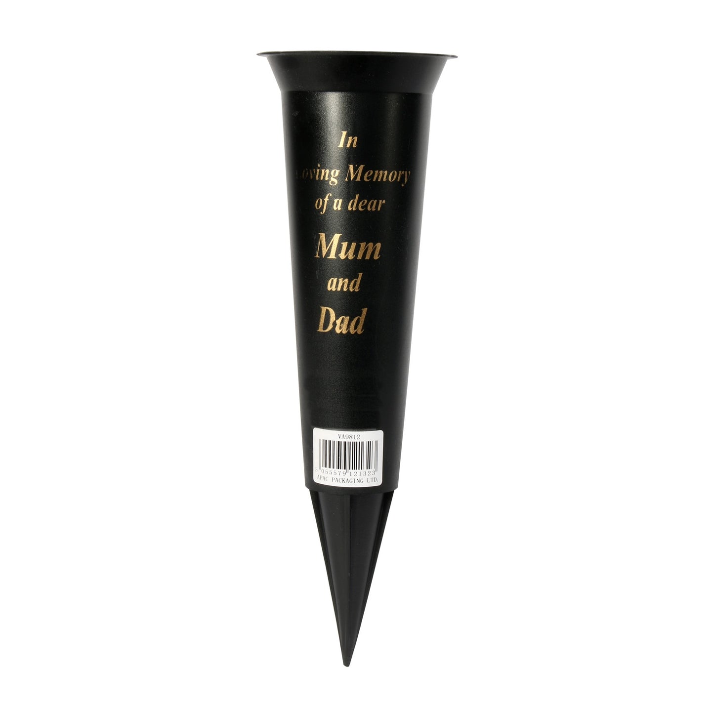 Black Spike Mum &amp; Dad Grave Vase 23cm