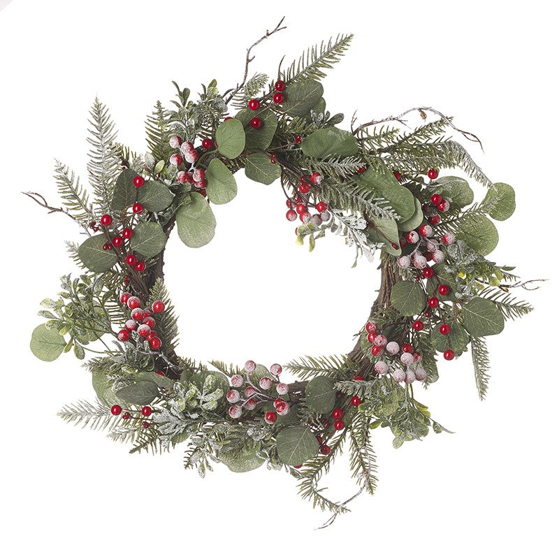 Red Berry &amp; Eucalyptus Wreath