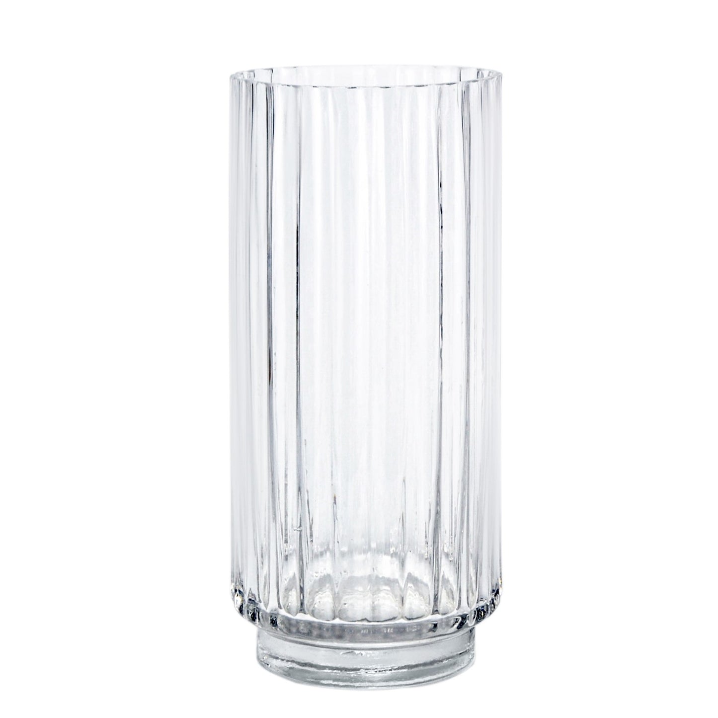 Clear Rochelle Fluted Cylinder Glass Vase (27cm)