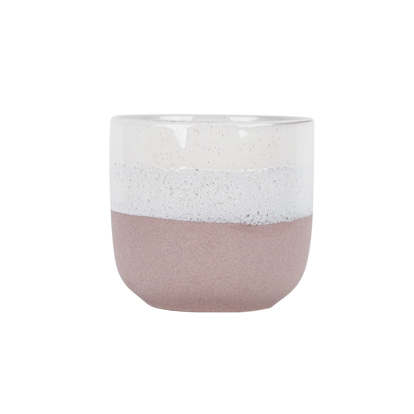 Hortus Pink &amp; White Bordeaux Stoneware Pot (20cm H x 22cm Dia)