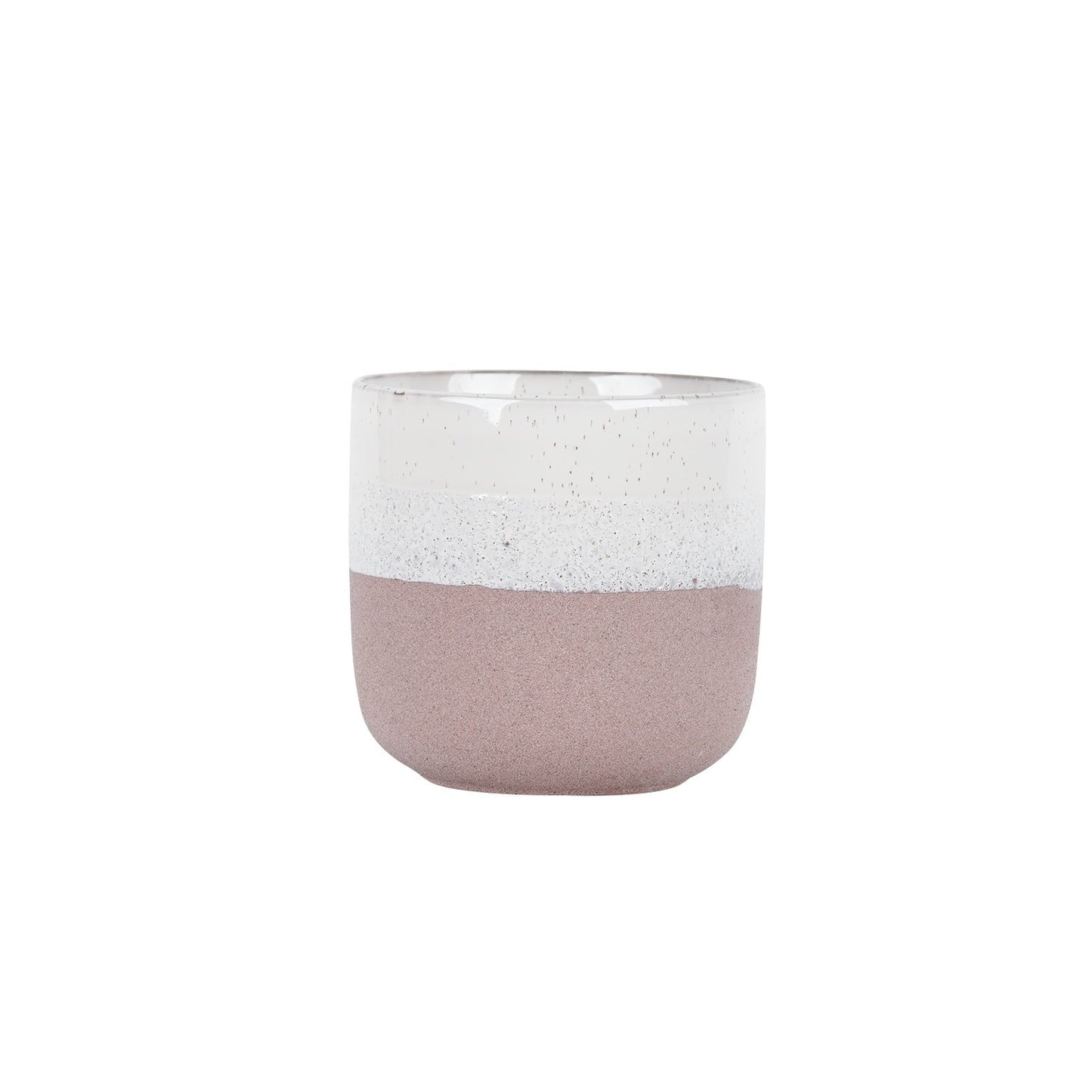 Hortus Pink &amp; White Bordeaux Stoneware Pot (16cm H x 17cm Dia)