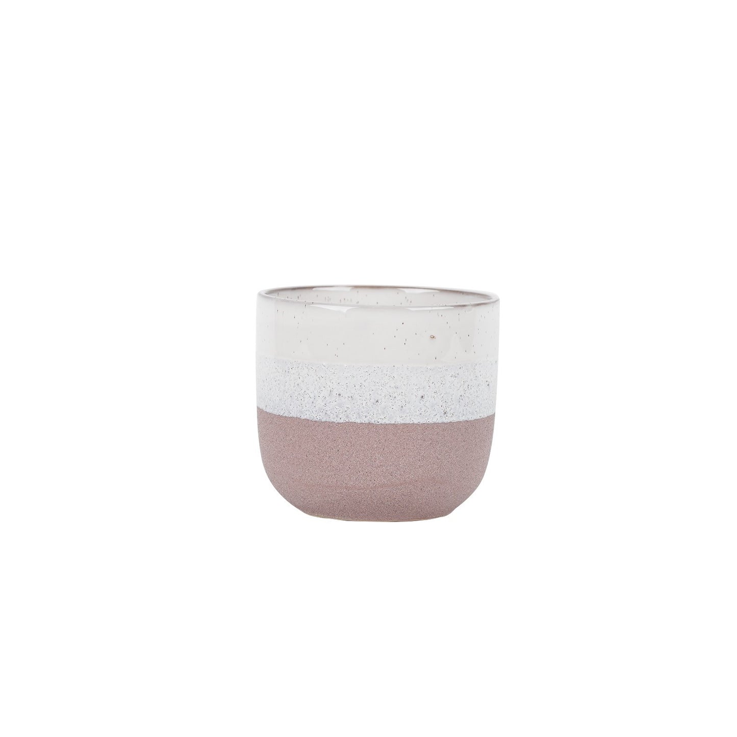 Hortus Pink &amp; White Bordeaux Stoneware Pot (13cm H x 14cm Dia)