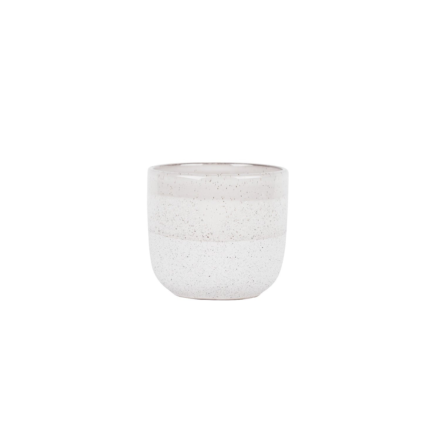 Hortus White Bordeaux Stoneware Pot (13cm H x 14cm Dia)
