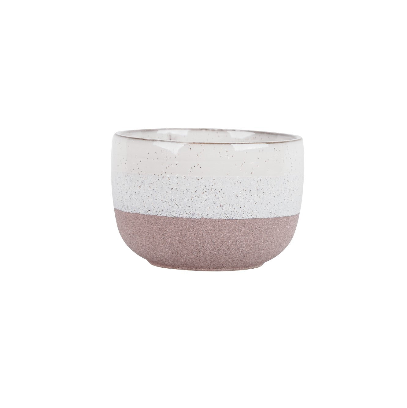Hortus Pink &amp; White Stoneware Pot (12cm H x 17cm Dia)