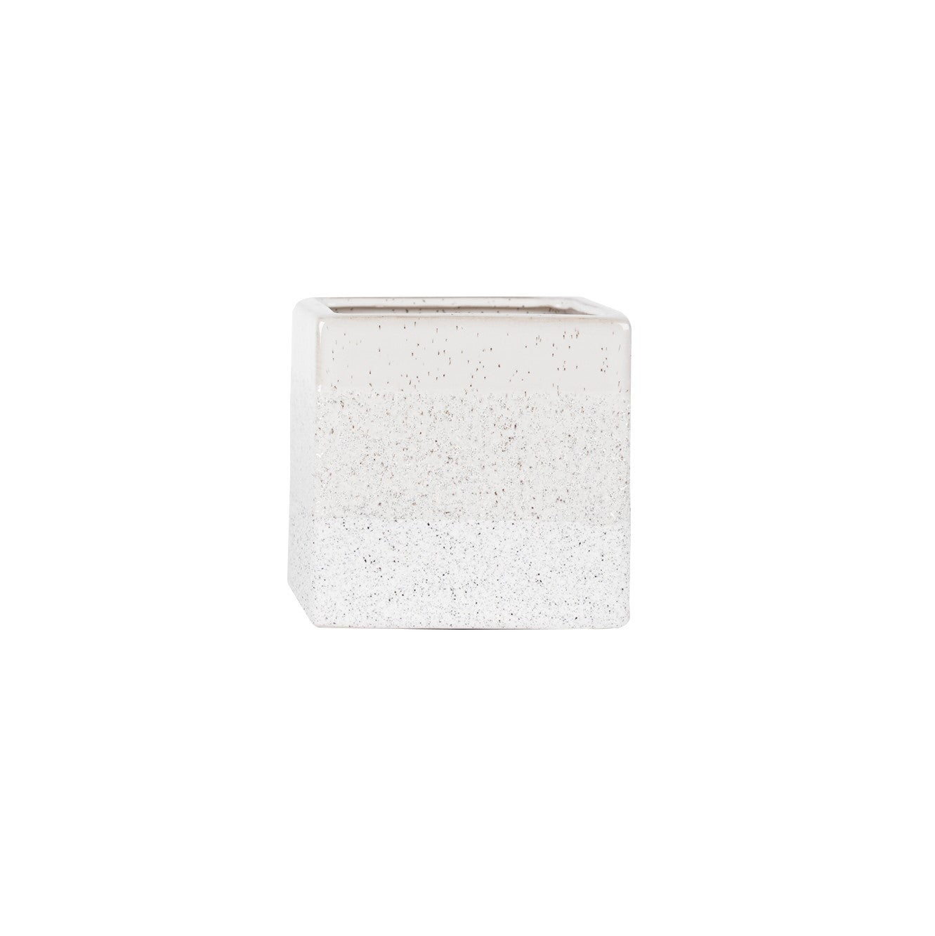 Hortus White Bordeaux Stoneware Cube (12.5cm H x 12.5cm W)
