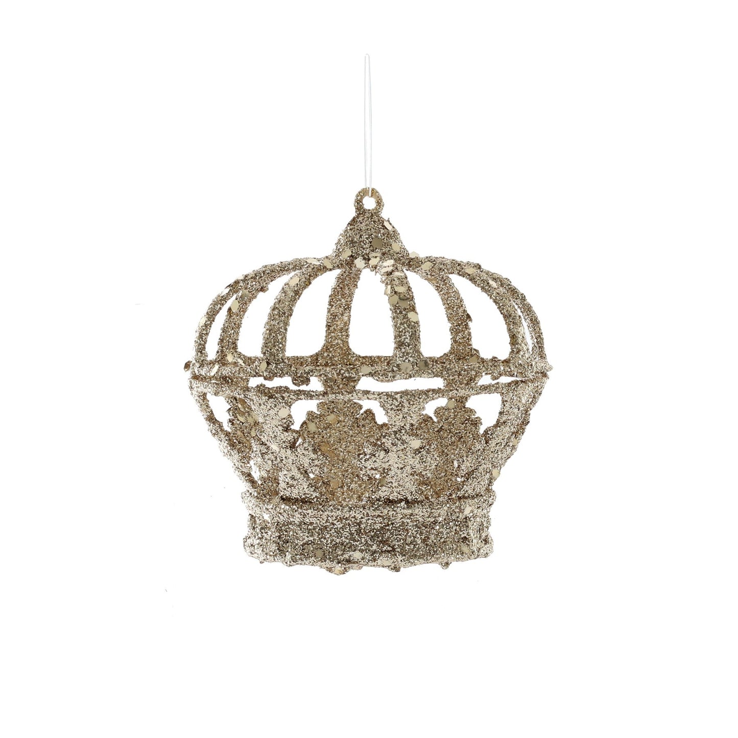 Glitter Crown Hanging Decoration - Gold (18cm)