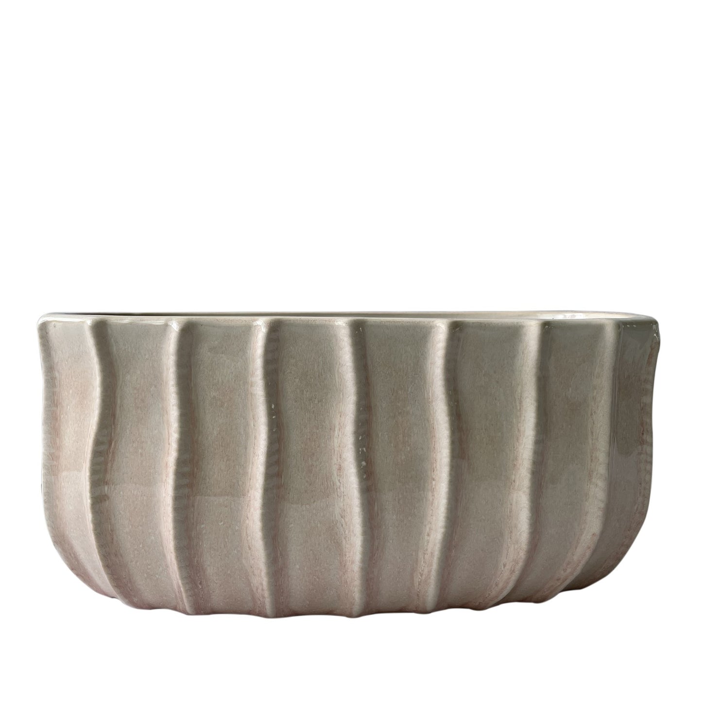 Cream/Pink Hortus Porto Pot (29x13cm)