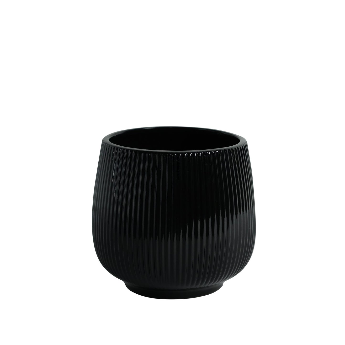 Glossy Black Hortus Lisbon Pot (12.5x13cm)