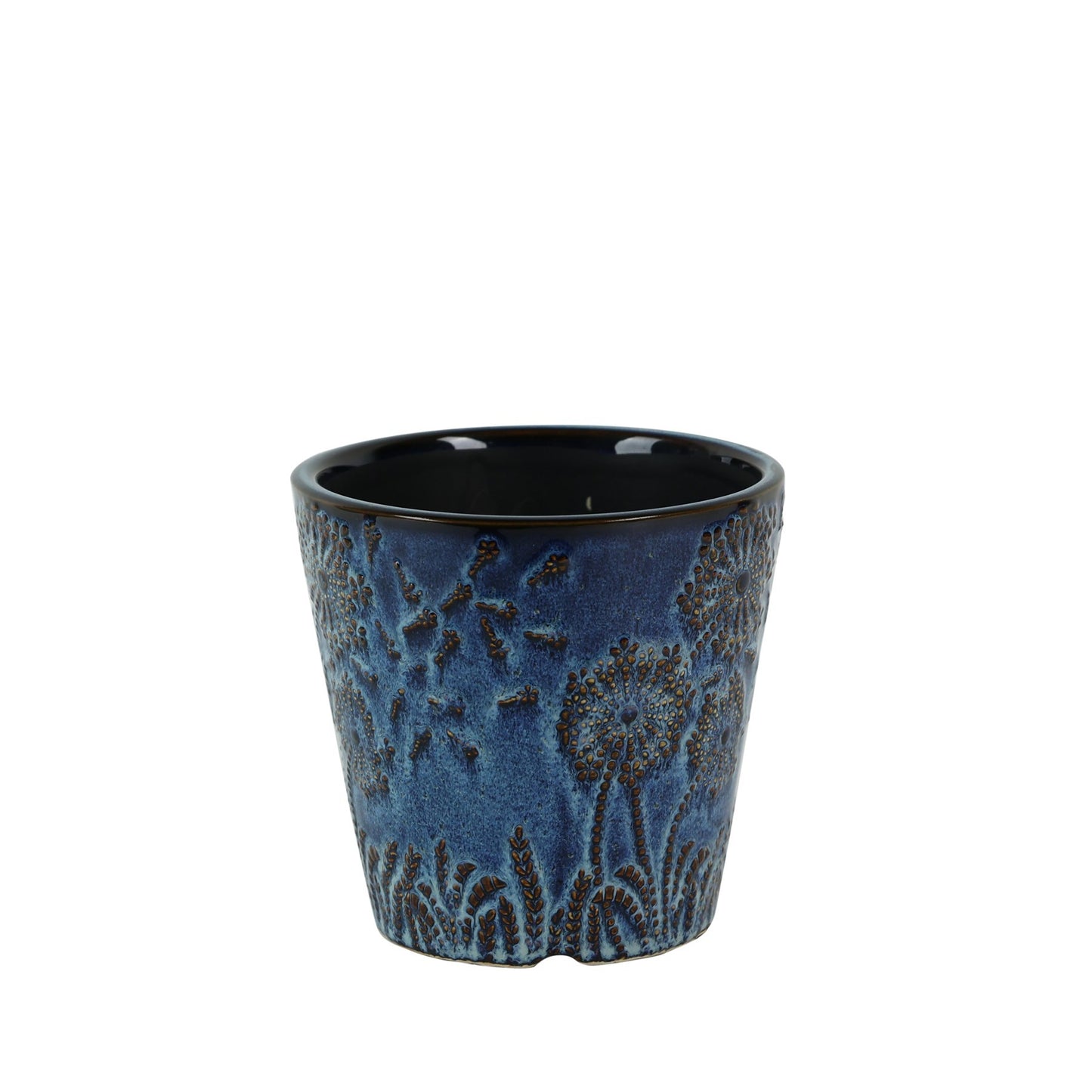 Ice Blue Hortus Cairns Stamped Pot (13x12.5cm)