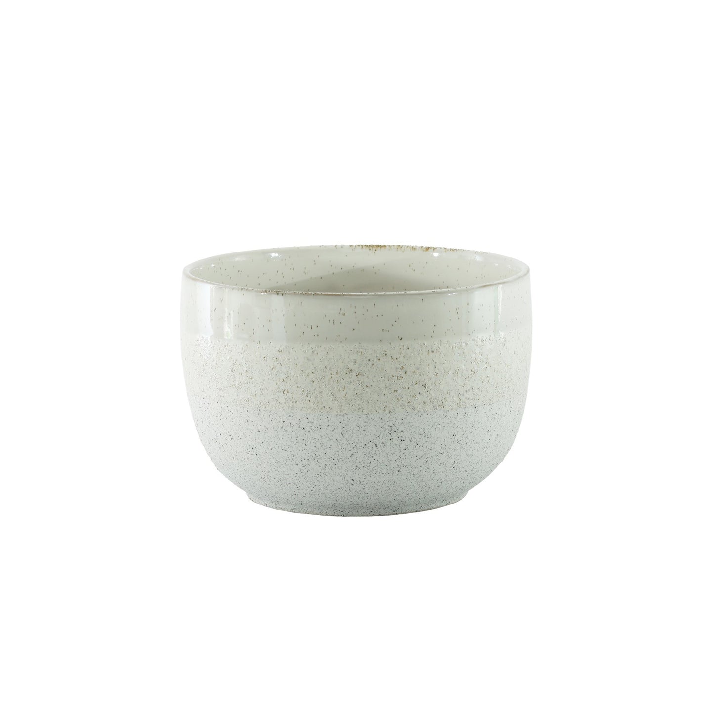 Hortus White Bordeaux Stoneware Pot (14cm H x 21cm Dia)