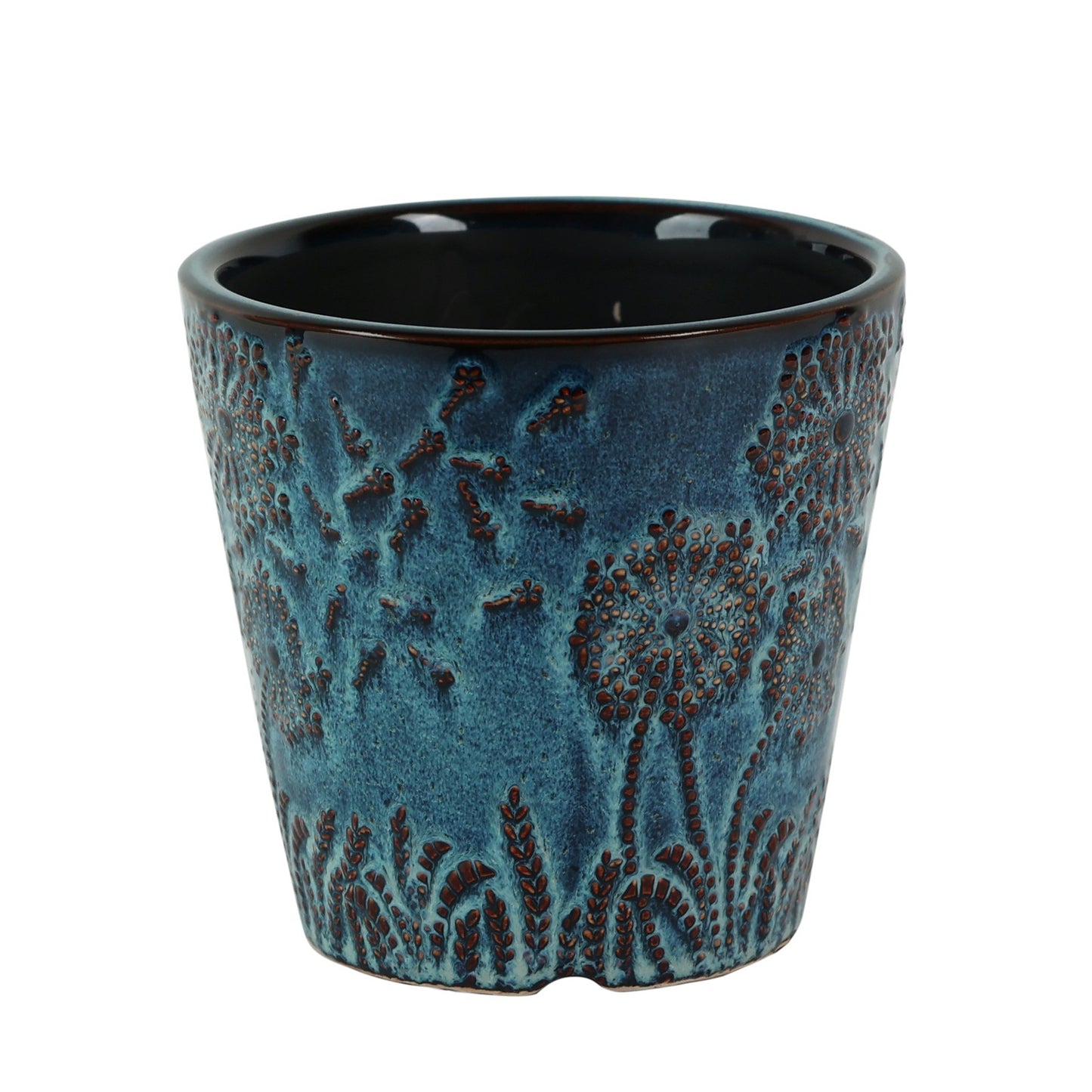 Ice Blue Hortus Cairns Stamped Pot (20.5 x 19cm)