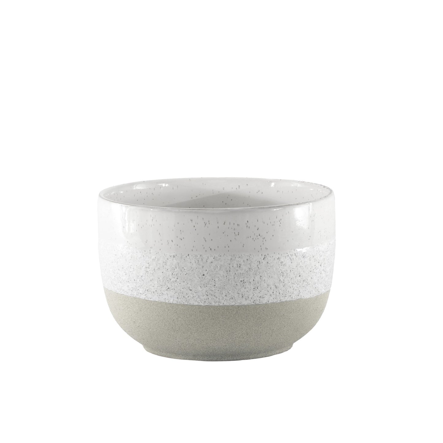 Hortus Grey &amp; White Bordeaux Stoneware Pot (14cm H x 21cm Dia)