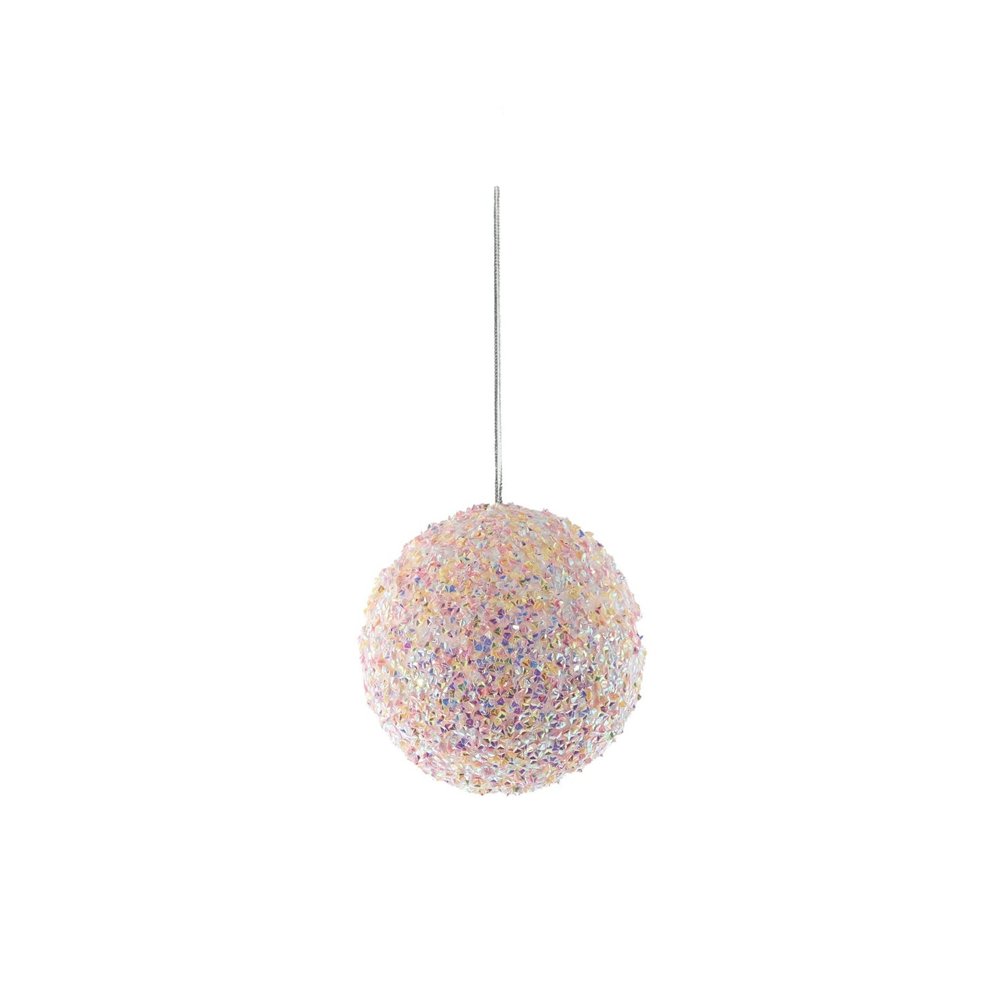 Pink Pastel Sparkle Bauble (10cm)