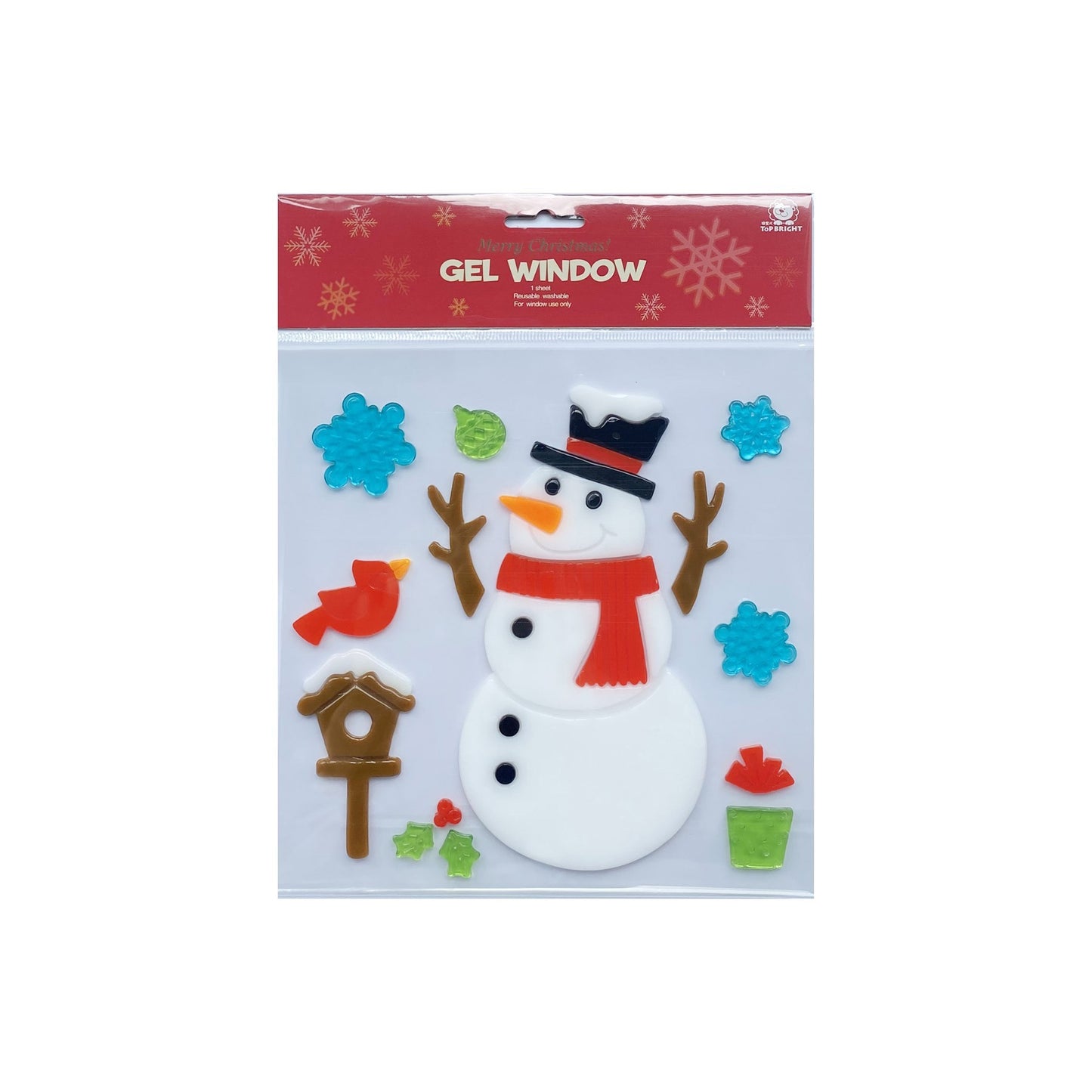 Snowman Gel Window Stickers