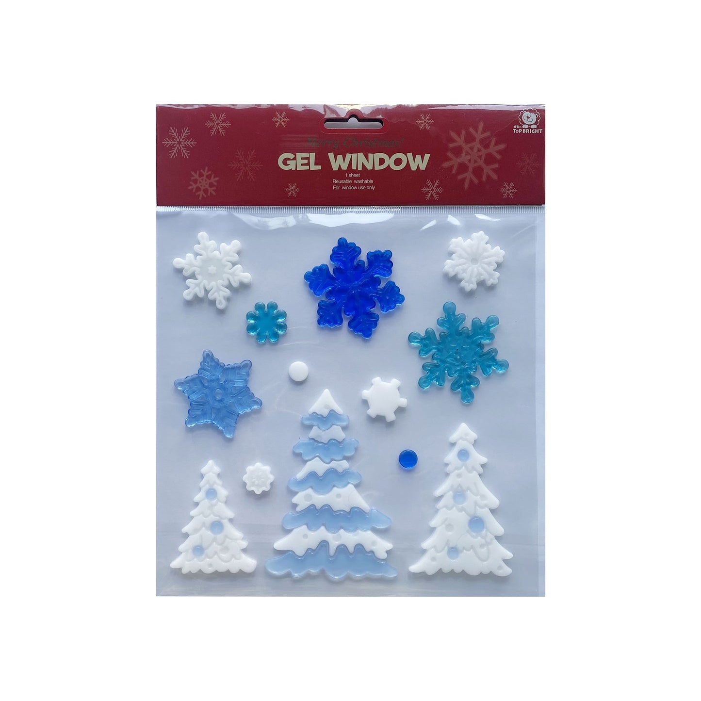 Winter Trees &amp; Snowflakes Gel Window Stickers