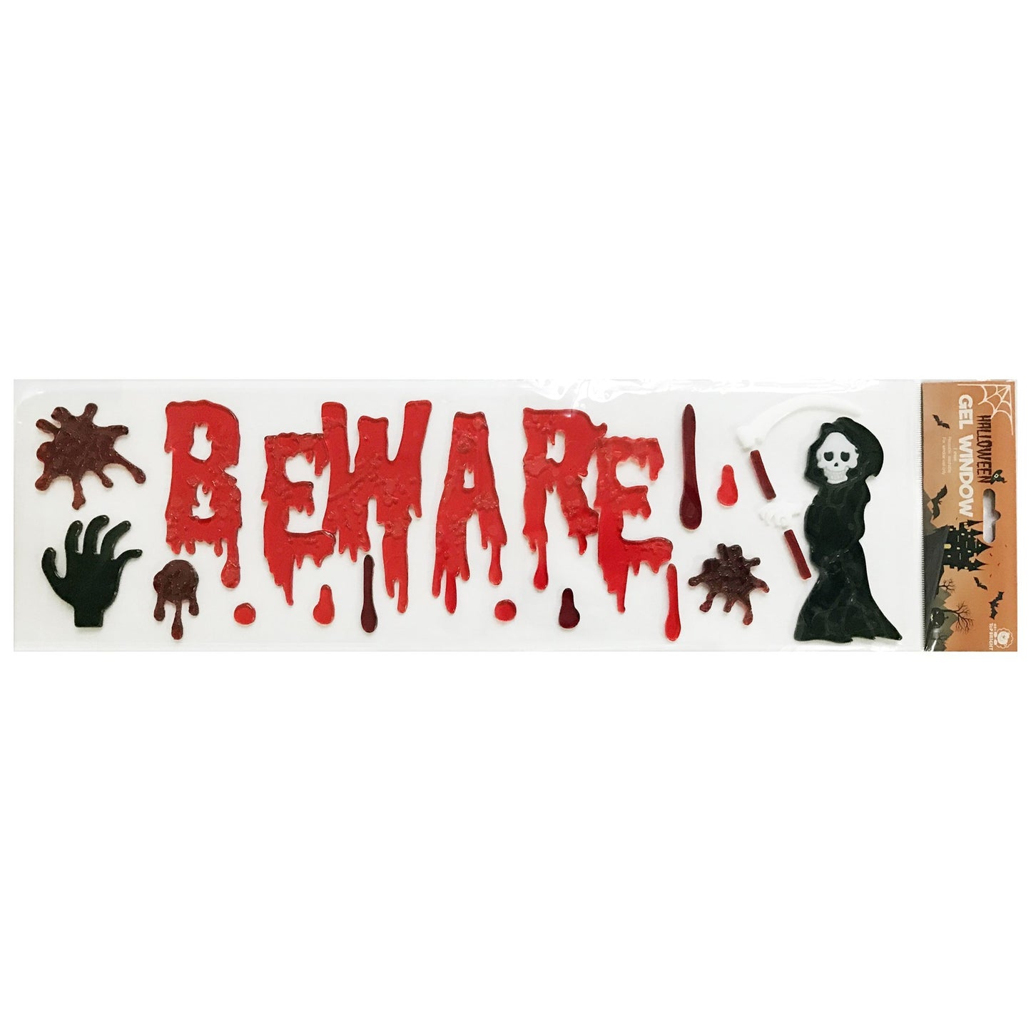 Beware Gel Window Stickers