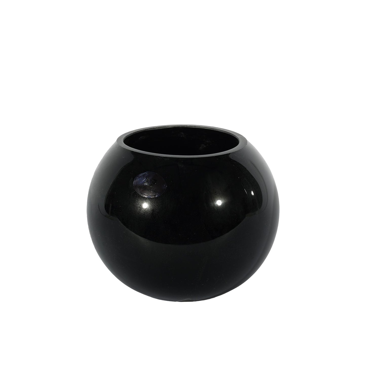 Black Gloss Bubble Ball Glass Vase (10cm)