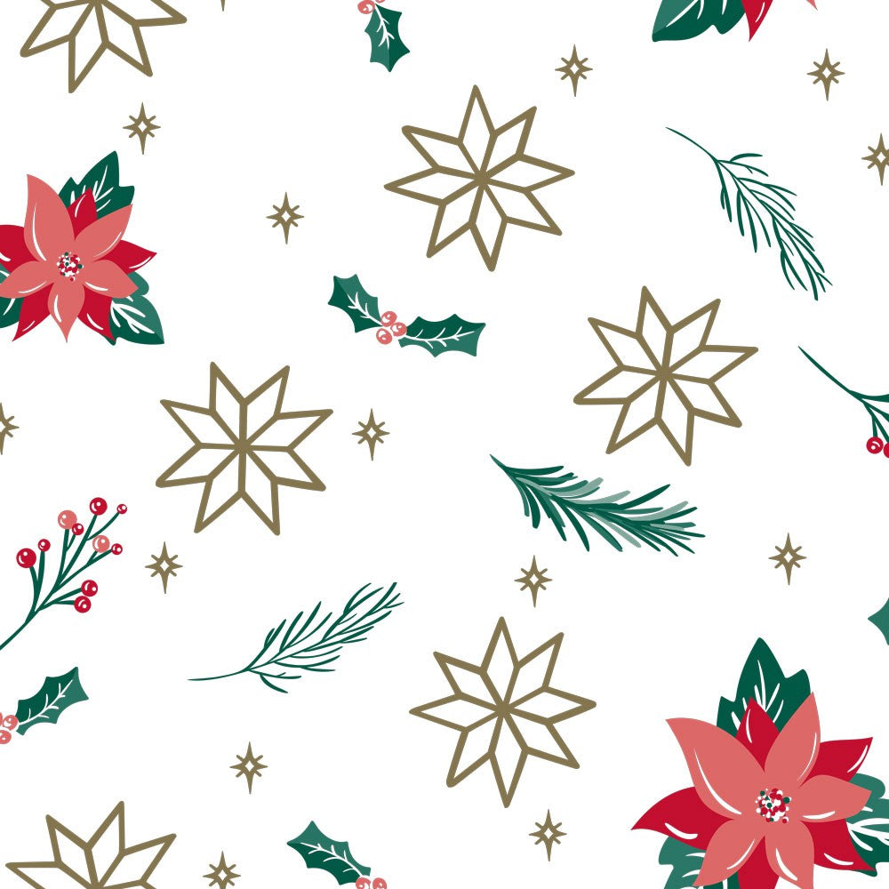 Poinsettia Perfection Frosted Cello Film (80cm x 50m)