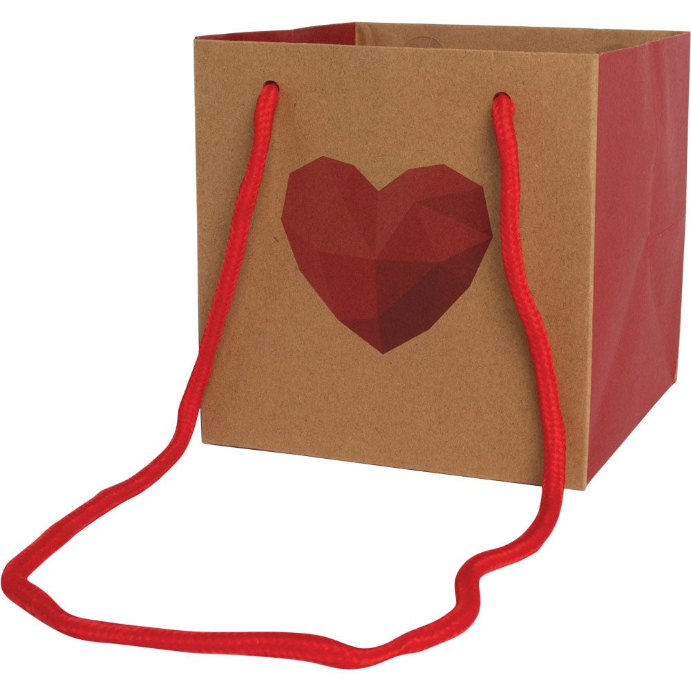 Diamond Heart Cube Kraft Bag (Pack of 10)