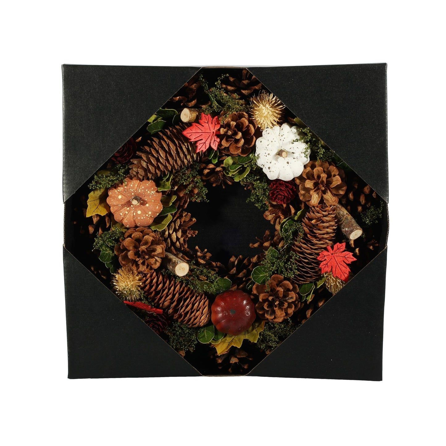 Autumn Wreath with Leaves &amp; Pumpkins (30cm)