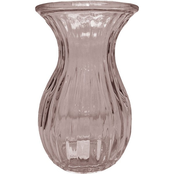 Grey Harper Fluted &amp; FlaredÂ Glass Vase (14cm)