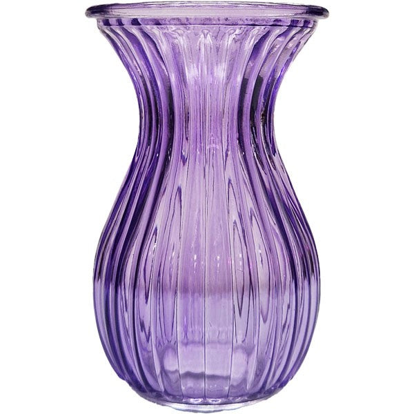Lilac Harper Fluted &amp; FlaredÂ Glass Vase (14cm)