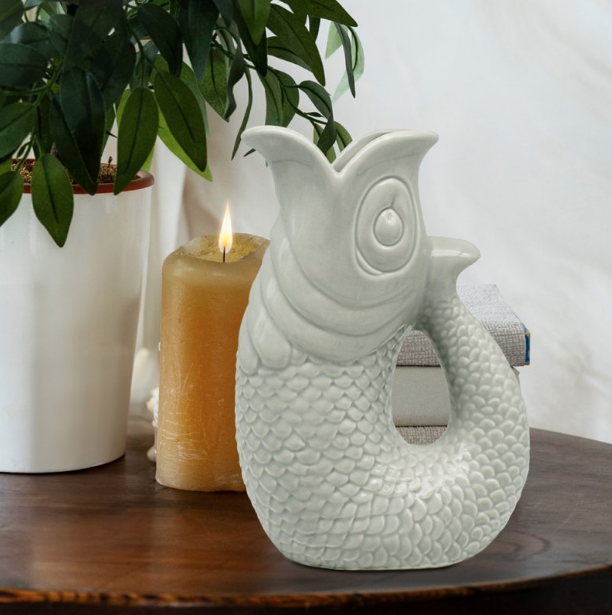 Green Fish Jug Vase (20cm)