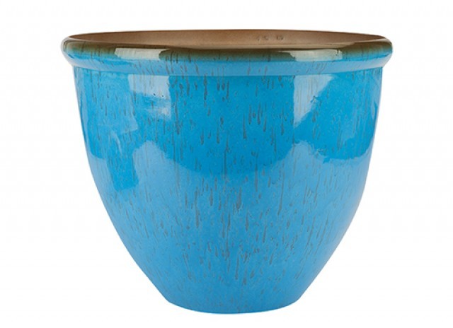 Light Blue Ceramic Look Planter (30cm)