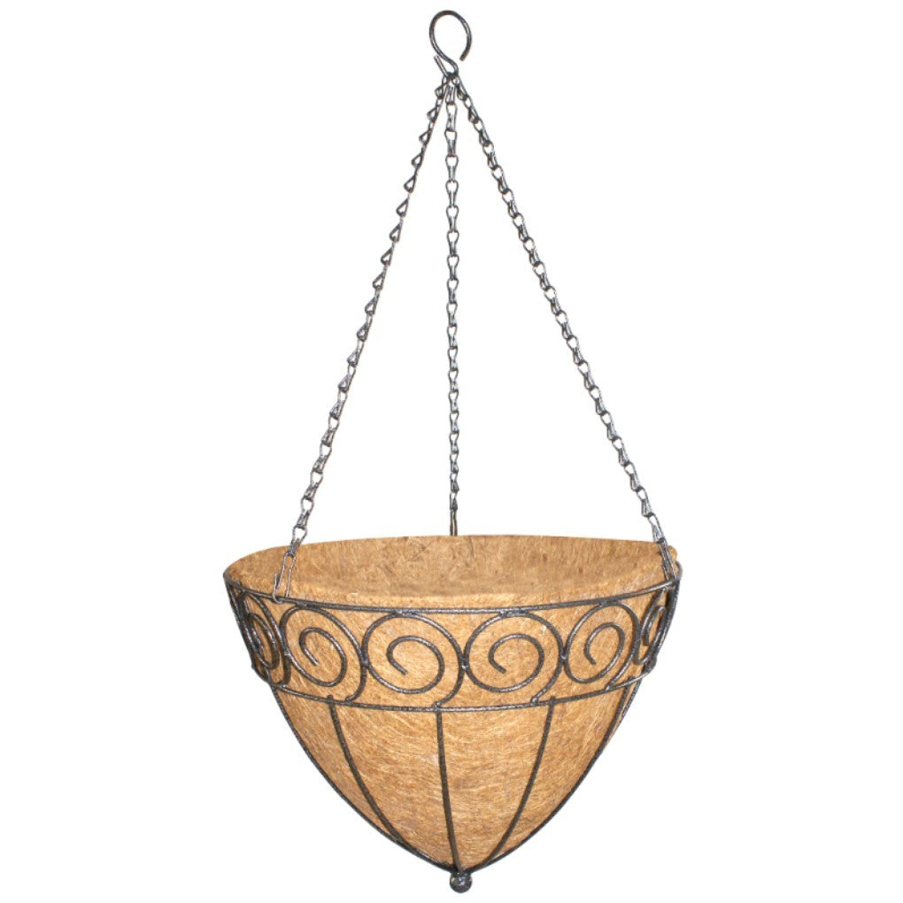 Black Scroll Cone Basket (35cm)