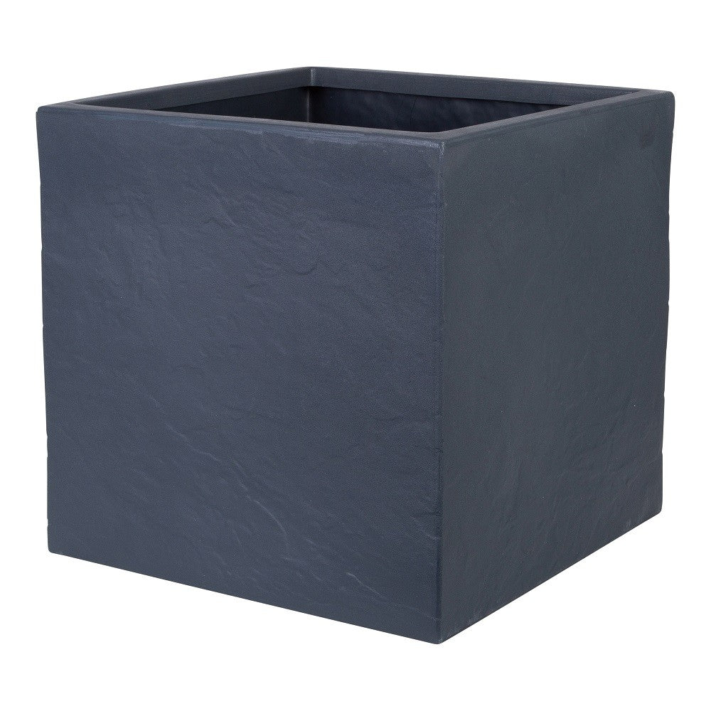 Graphite Square Riven Planter (39cm)
